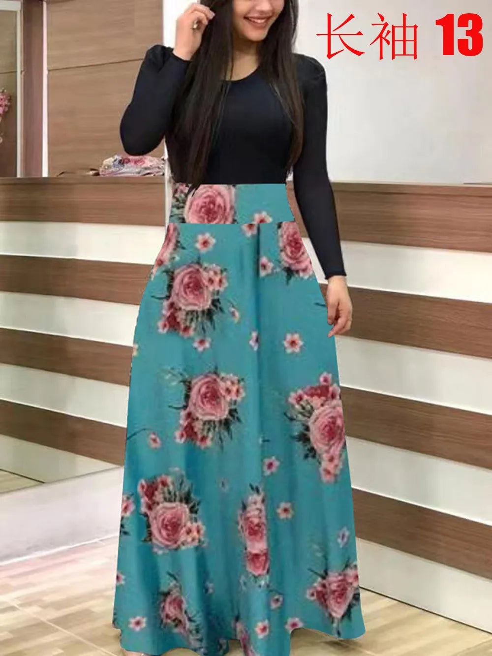 flower color matching dresses, long dresses, women's