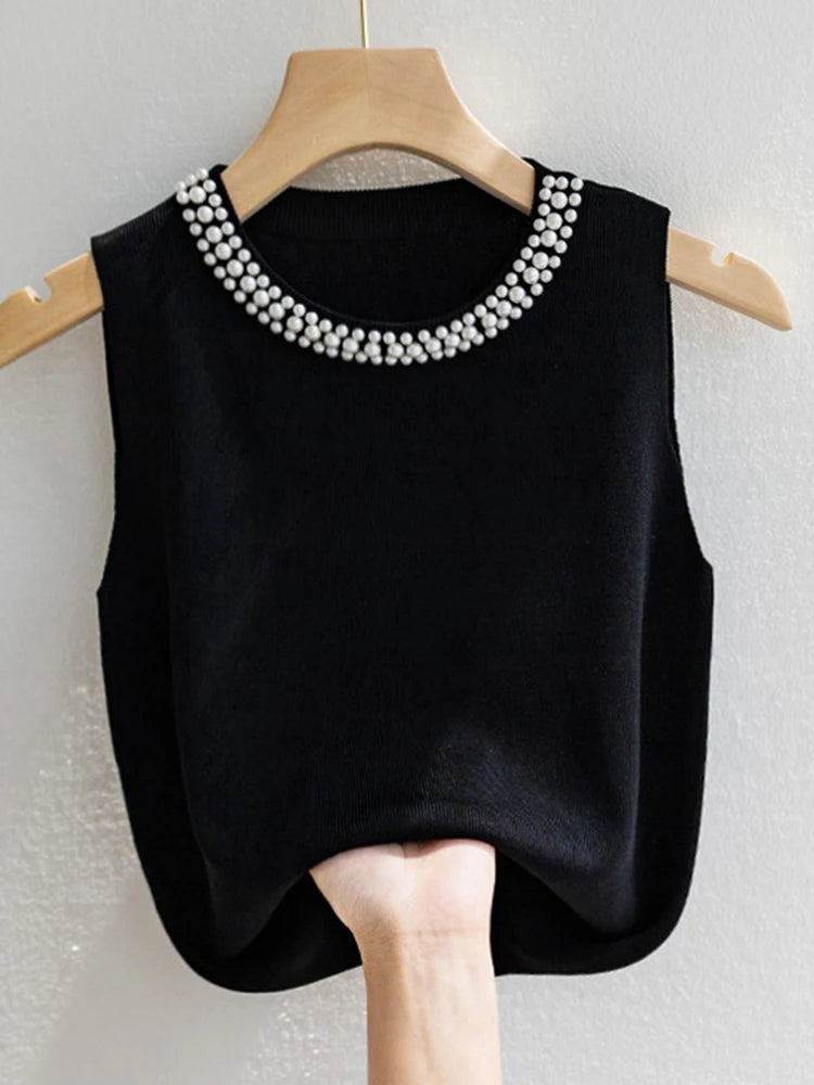 Korea Knitted Vests Women Top