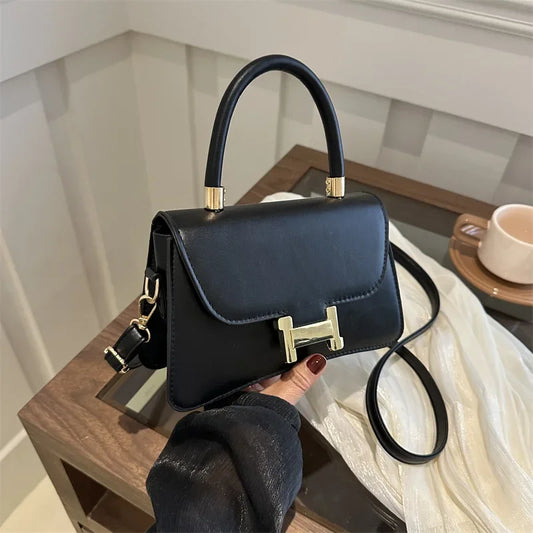 Pure Color Texture Simple Stylish Niche Handbag