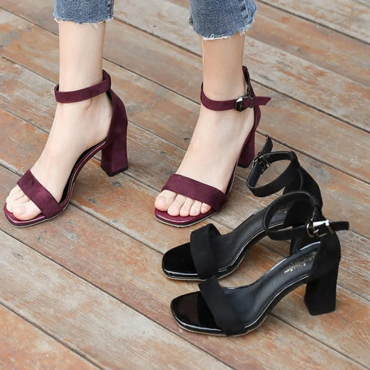 Irsha  Summer Fashion Sandals Medium High Heel Outdoor Sandalias