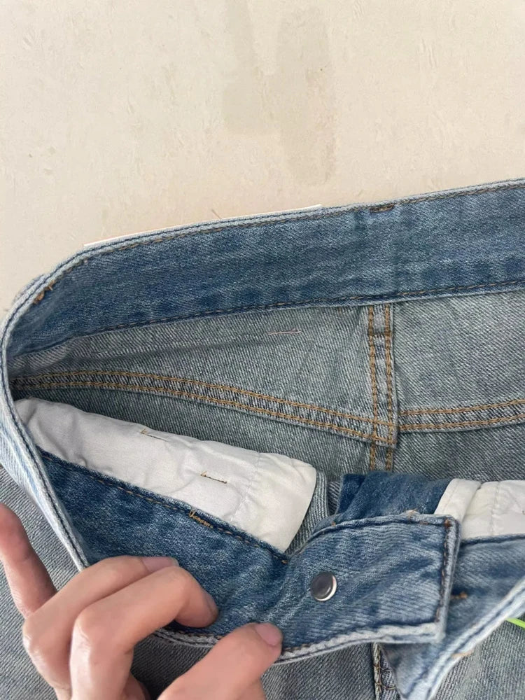 Women Wide Leg Baggy Jeans Lady Vintage