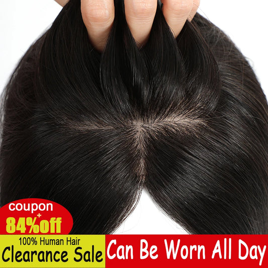 Human Hair Women Natural Straight Crab Hair clips