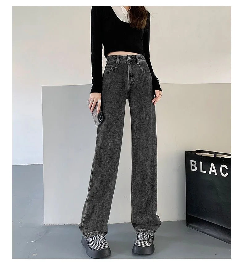 Spring And Summer New High Waisted Slim Jeans For Women Niche Casual Loose