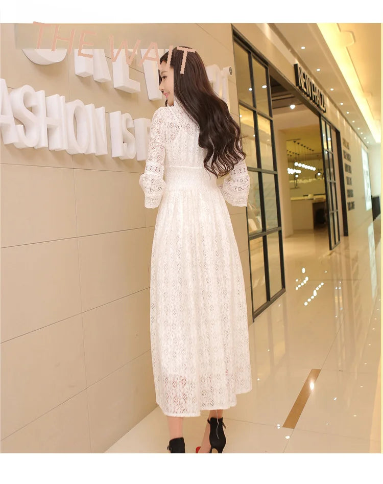 Women Lace V-neck Beach Dress