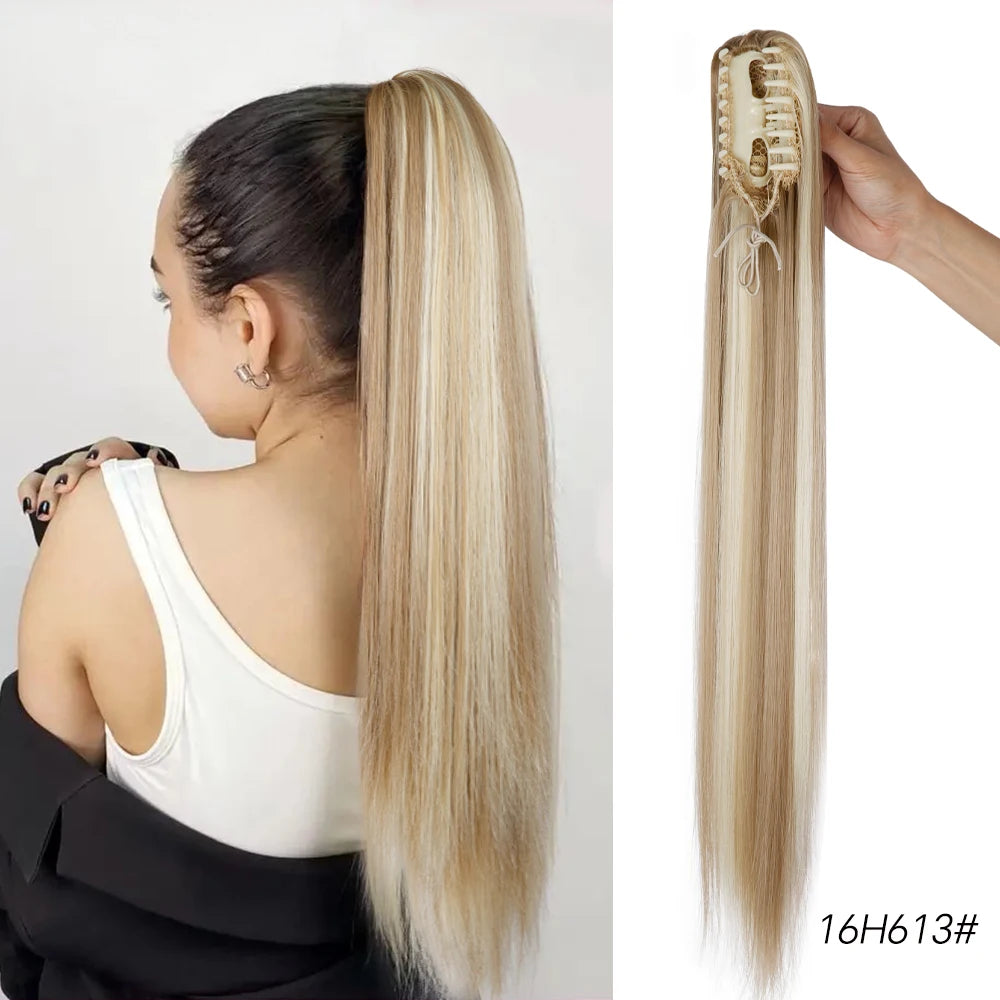 "Claw Clip In Ponytail Extension Synthetic Hairpiece